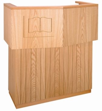 Pulpit  With Symbol 3750 Extended Shelf Lamp Microphone Two